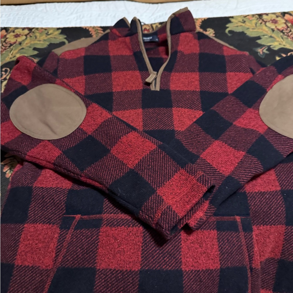 Daniel Cremieux Red and Black Zip Up Sweater